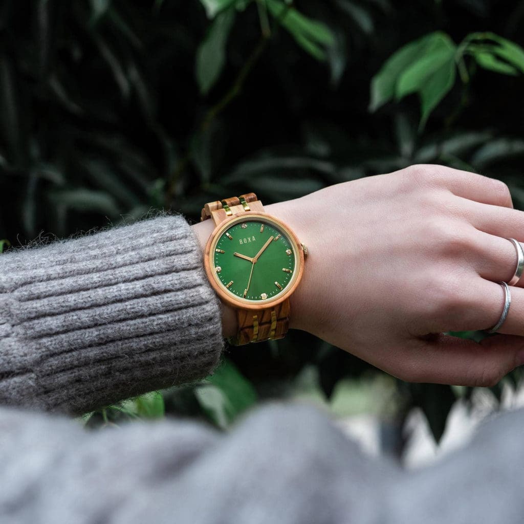 BOXA Royal Emerald Wood Watch